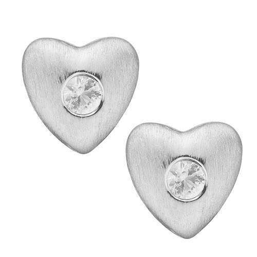 Image of Christina Collect 925 sterling sølv Secret topaz hearts små hjerter med lille hvid topaz, model 671-S13